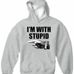 Bewild I'm With Stupid Adult Hoodie Cool Funny & Offensive 18 Bewild I'm With Stupid Adult Hoodie Cool Funny & Offensive