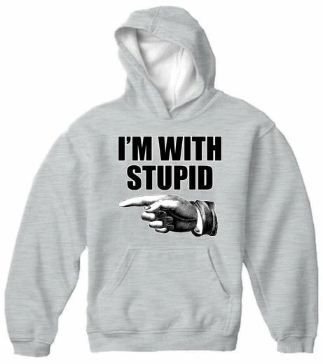 Bewild I'm With Stupid Adult Hoodie Cool Funny & Offensive 7 Bewild I'm With Stupid Adult Hoodie Cool Funny & Offensive