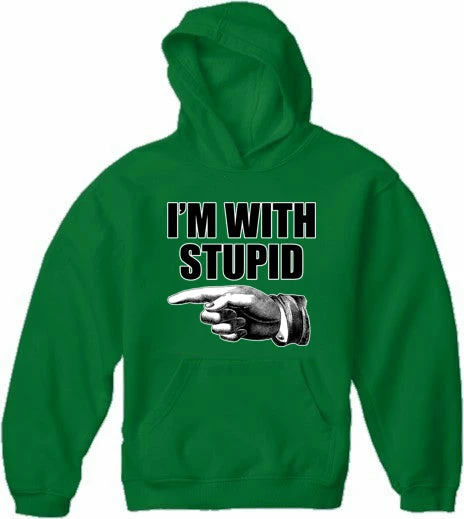Bewild I'm With Stupid Adult Hoodie Cool Funny & Offensive 8 Bewild I'm With Stupid Adult Hoodie Cool Funny & Offensive
