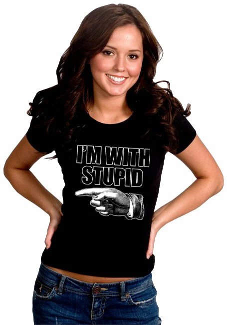 Bewild I'm With Stupid Girl's T-Shirt Cool Funny & Offensive 3 Bewild I'm With Stupid Girl's T-Shirt Cool Funny & Offensive