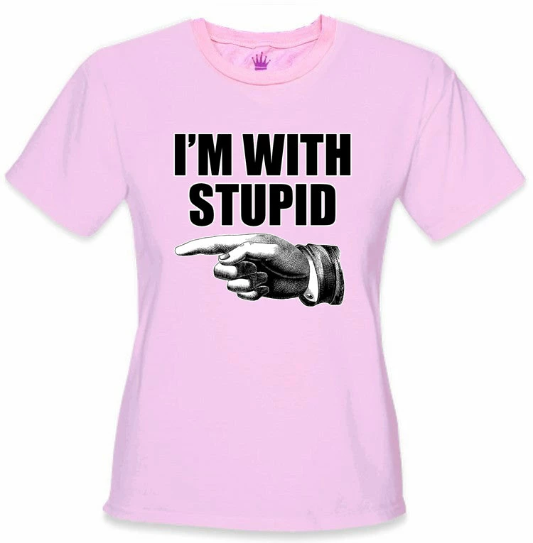 Bewild I'm With Stupid Girl's T-Shirt Cool Funny & Offensive 10 Bewild I'm With Stupid Girl's T-Shirt Cool Funny & Offensive