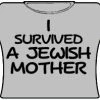 Bewild Cool Funny & Offensive I Survived A Jewish Mother Girls T-Shirt (Grey)