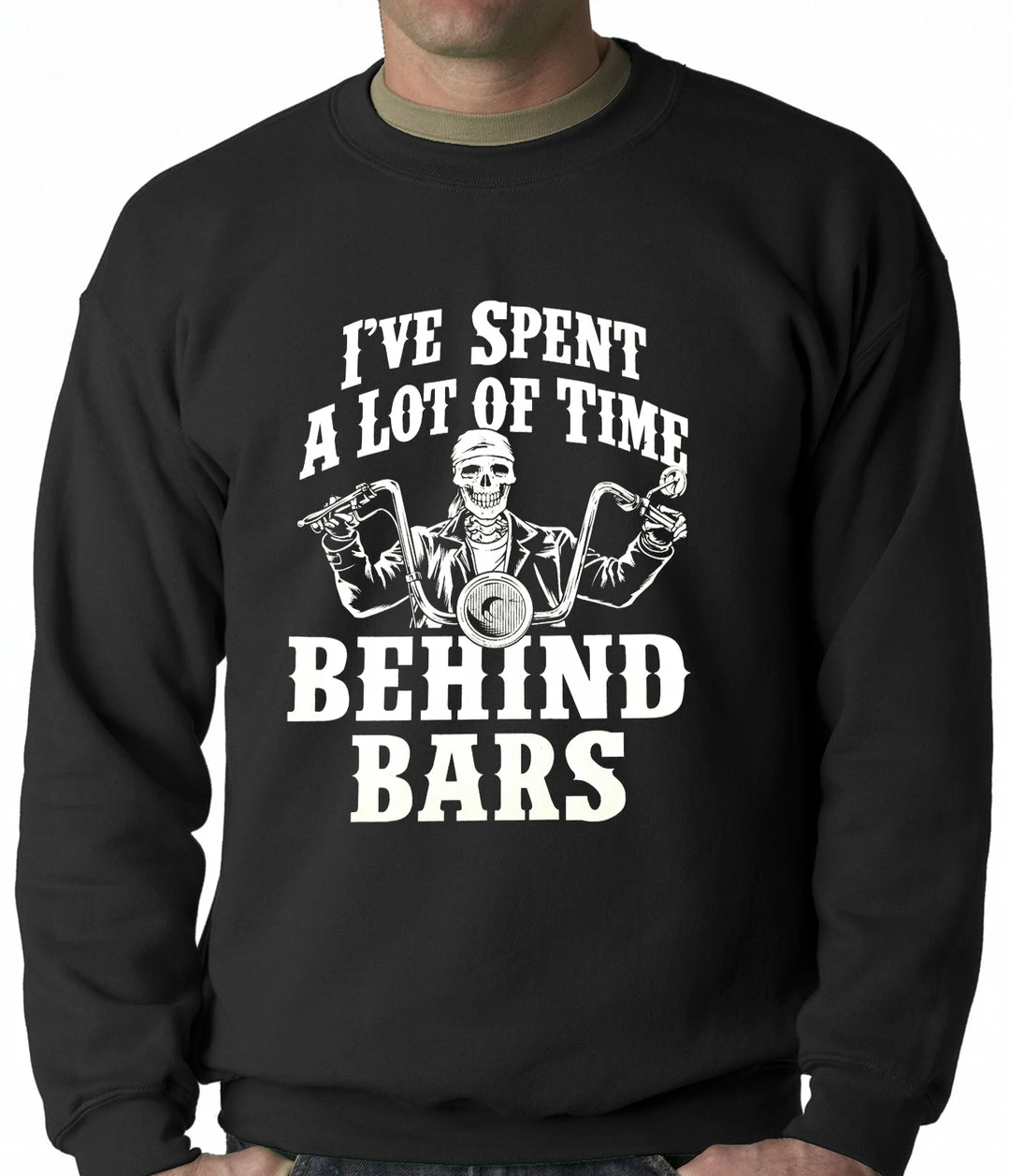Bewild I've Spent A Lot Of Time Behind Bars Adult Crewneck 3 Bewild I've Spent A Lot Of Time Behind Bars Adult Crewneck