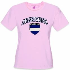Bewild Nationality & Ethnic International Soccer Shirts - Argentina Crest T-Shirt (Girls)
