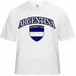 Bewild International Soccer Shirts - Argentina Crest T-Shirt (Mens) Nationality & Ethnic