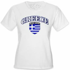 Bewild Nationality & Ethnic International Soccer Shirts - Greece Crest T-Shirt (Girls)