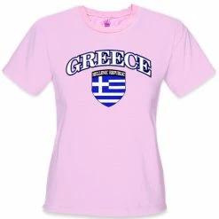 Bewild Nationality & Ethnic International Soccer Shirts - Greece Crest T-Shirt (Girls)