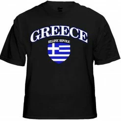 Bewild Nationality & Ethnic International Soccer Shirts - Greece Crest T-Shirt (Mens)