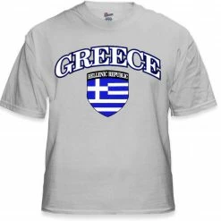 Bewild Nationality & Ethnic International Soccer Shirts - Greece Crest T-Shirt (Mens)