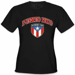Bewild Nationality & Ethnic International Soccer Shirts - Puerto Rico Crest T-Shirt (Girls)