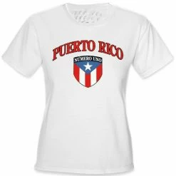 Bewild Nationality & Ethnic International Soccer Shirts - Puerto Rico Crest T-Shirt (Girls)