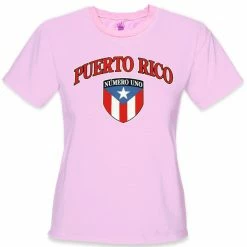 Bewild Nationality & Ethnic International Soccer Shirts - Puerto Rico Crest T-Shirt (Girls)