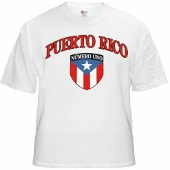 Bewild International Soccer Shirts - Puerto Rico Crest T-Shirt (Mens) Nationality & Ethnic