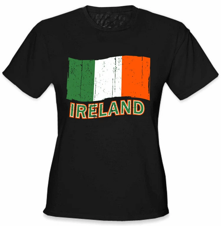 Bewild Ireland Vintage Flag Girl's T-Shirt Nationality & Ethnic 3 Bewild Ireland Vintage Flag Girl's T-Shirt Nationality & Ethnic