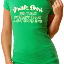 Bewild Irish Girl "Best Drinking Buddy" Girls T-Shirt