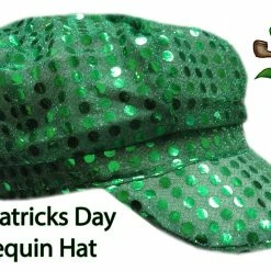 Bewild Irish Green Sequin Newsboy Party Hat