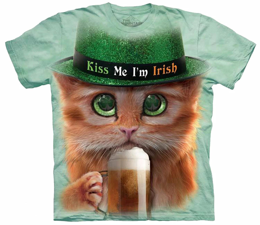 Bewild The Mountain Apparel Irish Kitten Big Face Mens T-shirt 4 Bewild The Mountain Apparel Irish Kitten Big Face Mens T-shirt