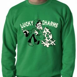 Bewild Irish Lucky Charms Funny Drinking Adult Crewneck
