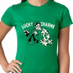 Bewild Irish Lucky Charms Funny Drinking Ladies T-shirt