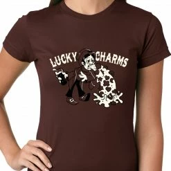 Bewild Irish Lucky Charms Funny Drinking Ladies T-shirt