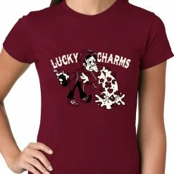 Bewild Irish Lucky Charms Funny Drinking Ladies T-shirt