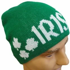 Bewild Irish Shamrock Beanie (Green/White)