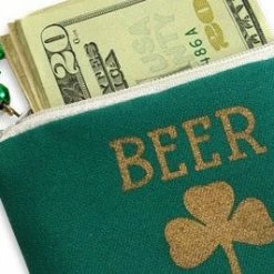 Bewild Accessories Irish Shamrock Beer Money Cash & ID Purse