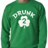 Bewild St.Patricks Day Irish Shamrock Drunk Crewneck Sweatshirt (Kelly Green)