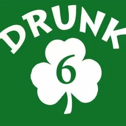 Bewild Women's T-Shirts Irish Shamrock Drunk Girl's T-Shirt (Kelly Green)