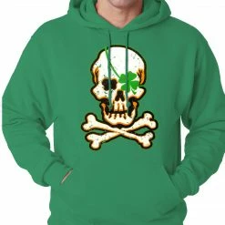 Bewild St.Patricks Day Irish Shamrock Skull And Crossbones Hoodie