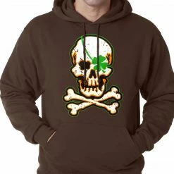 Bewild St.Patricks Day Irish Shamrock Skull And Crossbones Hoodie