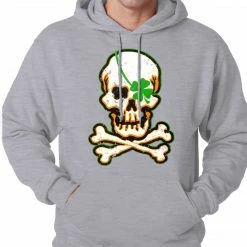 Bewild St.Patricks Day Irish Shamrock Skull And Crossbones Hoodie