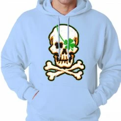 Bewild St.Patricks Day Irish Shamrock Skull And Crossbones Hoodie