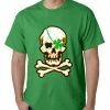 Bewild Irish Shamrock Skull And Crossbones Mens T-shirt St.Patricks Day
