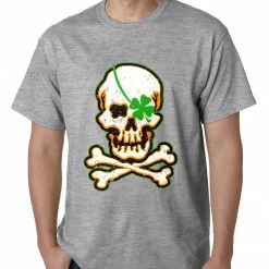 Bewild Irish Shamrock Skull And Crossbones Mens T-shirt St.Patricks Day