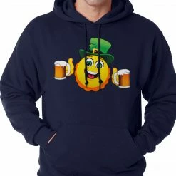 Bewild St.Patricks Day Irish St. Patrick's Day Drinking Leprechaun Emoji Adult Hoodie