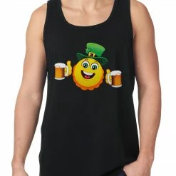Bewild Irish St. Patrick's Day Drinking Leprechaun Emoji Tank Top