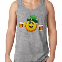 Bewild Irish St. Patrick's Day Drinking Leprechaun Emoji Tank Top