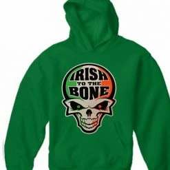 Bewild Irish To The Bone St Patrick's Day Adult Hooded Sweatshirt