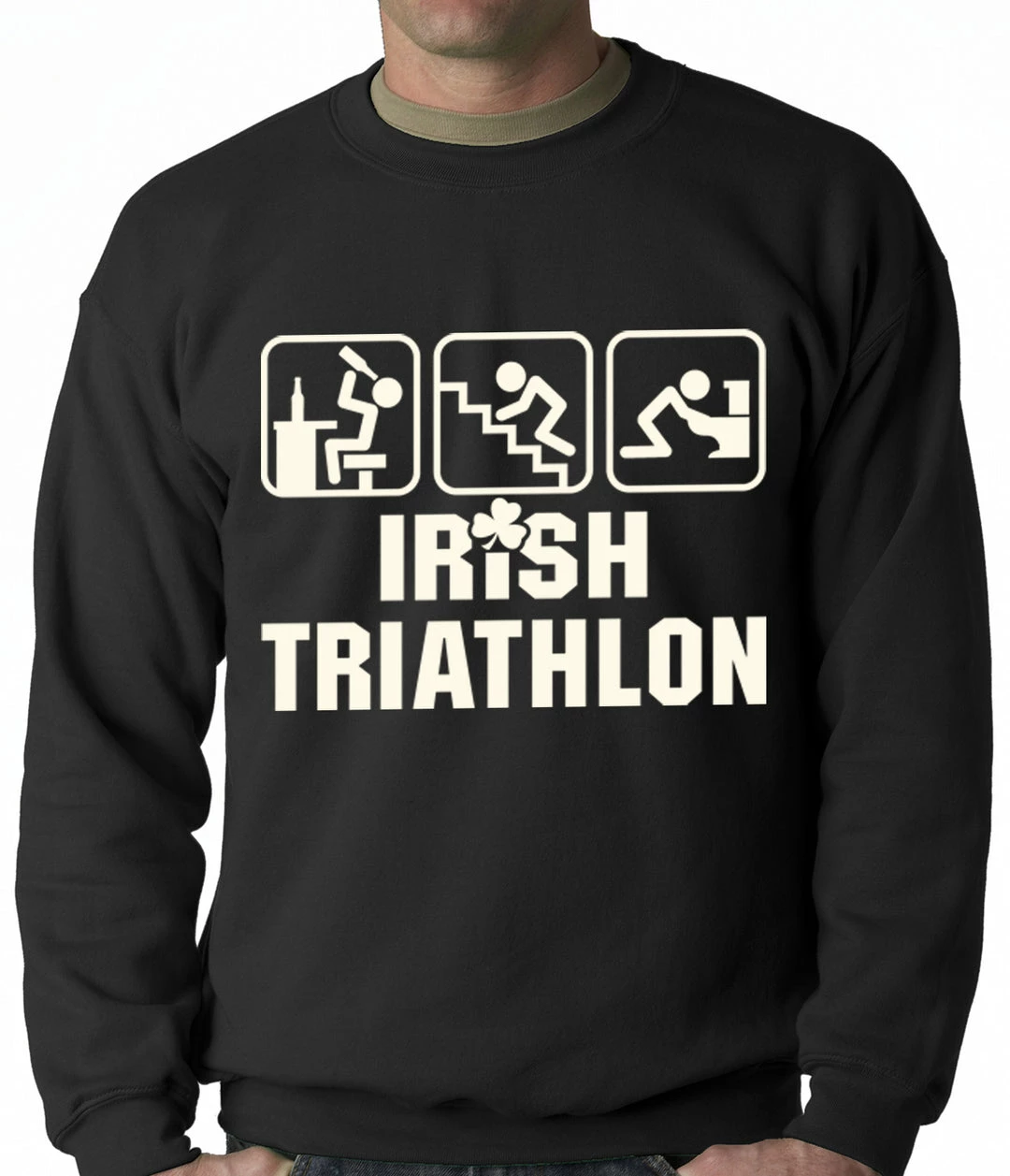 Bewild Irish Triathlon Funny St. Patrick's Day Adult Crewneck St.Patricks Day 4 Bewild Irish Triathlon Funny St. Patrick's Day Adult Crewneck St.Patricks Day