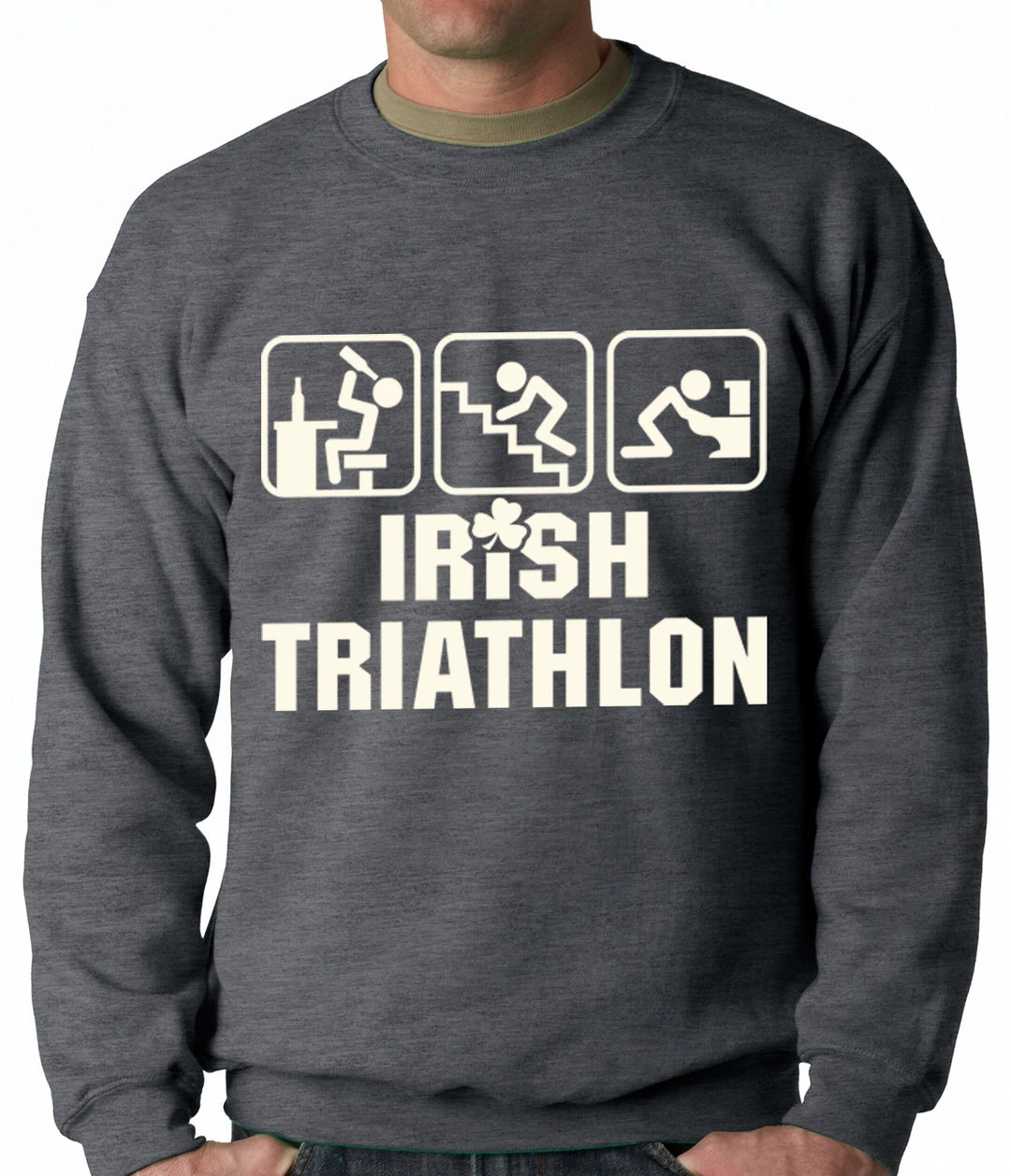 Bewild Irish Triathlon Funny St. Patrick's Day Adult Crewneck St.Patricks Day 5 Bewild Irish Triathlon Funny St. Patrick's Day Adult Crewneck St.Patricks Day