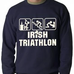 Bewild Irish Triathlon Funny St. Patrick's Day Adult Crewneck St.Patricks Day 15 Bewild Irish Triathlon Funny St. Patrick's Day Adult Crewneck St.Patricks Day