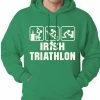 Bewild St.Patricks Day Irish Triathlon Funny St. Patrick's Day Adult Hoodie