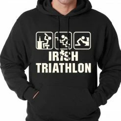 Bewild St.Patricks Day Irish Triathlon Funny St. Patrick's Day Adult Hoodie