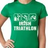 Bewild St.Patricks Day Irish Triathlon Funny St. Patrick's Day Ladies T-shirt 2 Bewild St.Patricks Day Irish Triathlon Funny St. Patrick's Day Ladies T-shirt