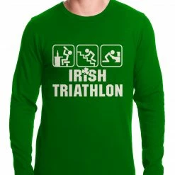 Bewild Irish Triathlon Funny St. Patrick's Day Thermal Shirt St.Patricks Day