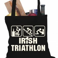 Bewild Holiday Prints Irish Triathlon Funny St. Patrick's Day Tote Bag