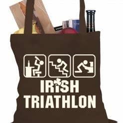Bewild Holiday Prints Irish Triathlon Funny St. Patrick's Day Tote Bag