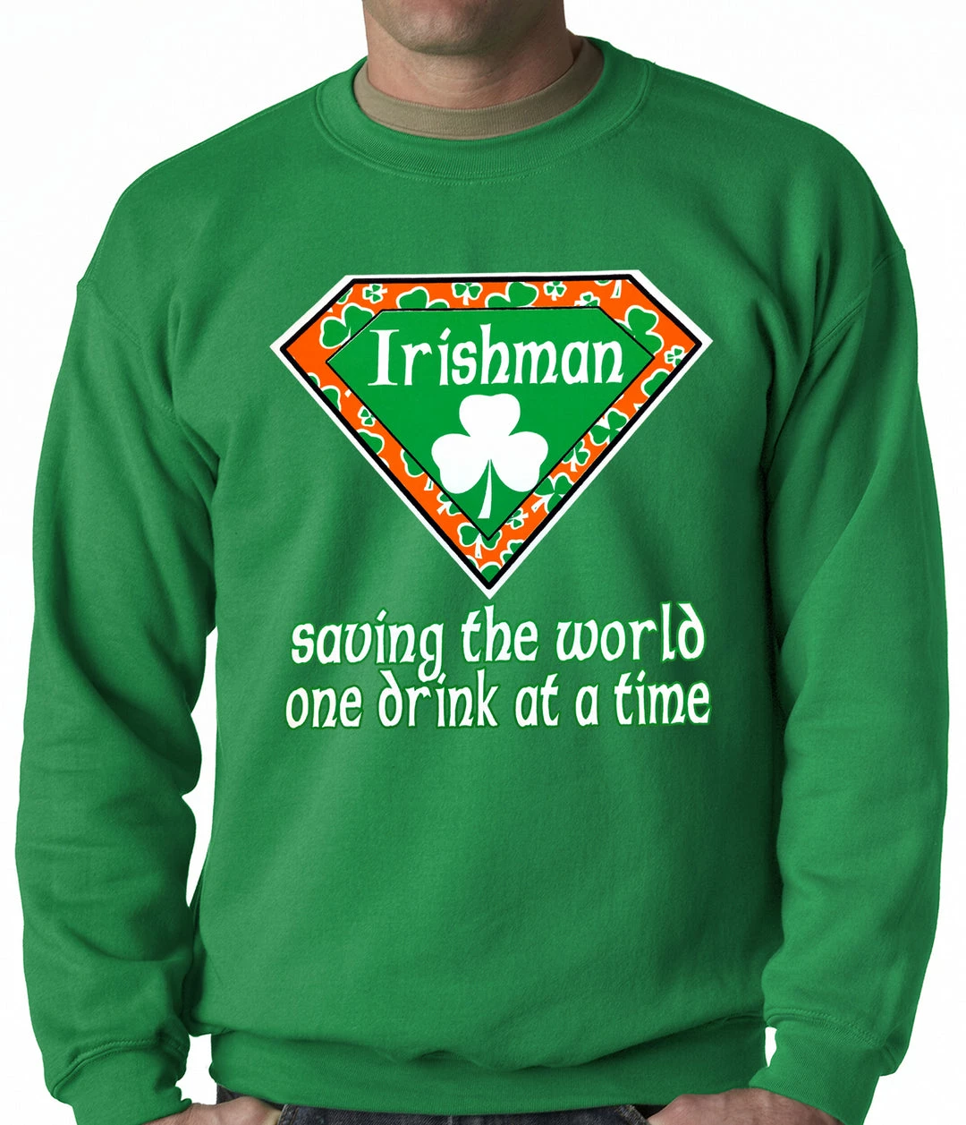 Bewild Irishman Saving The World One Drink At A Time Adult Crewneck 3 Bewild Irishman Saving The World One Drink At A Time Adult Crewneck