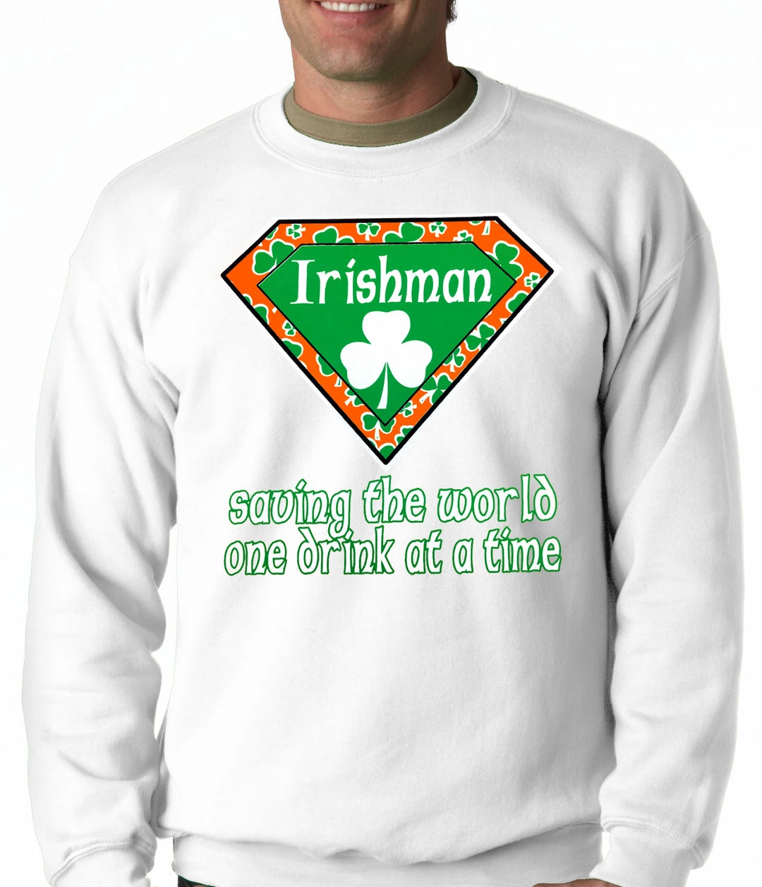 Bewild Irishman Saving The World One Drink At A Time Adult Crewneck 9 Bewild Irishman Saving The World One Drink At A Time Adult Crewneck